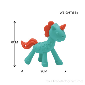 Gred makanan selamat gigi silikon molar mainan unicorn